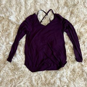 Long sleeve top with cross back